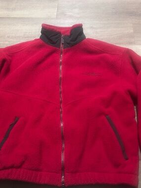 Eddie Bauer vintage y2k red zip up fleece men’s medium